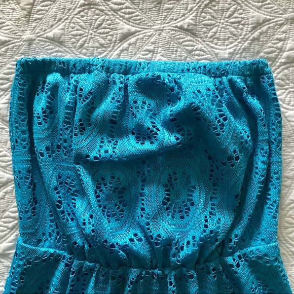 Lilly Pulitzer Emmett Blue Strapless Mini Maxi Dress EUC Size M - Picture 8 of 16